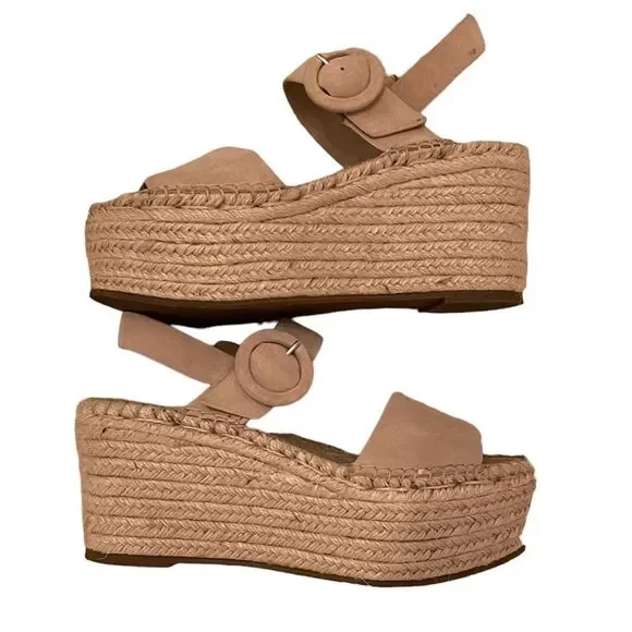EUC Marc Fisher Rex Platform Espadrille Wedge Sandal - Picture 2 of 11